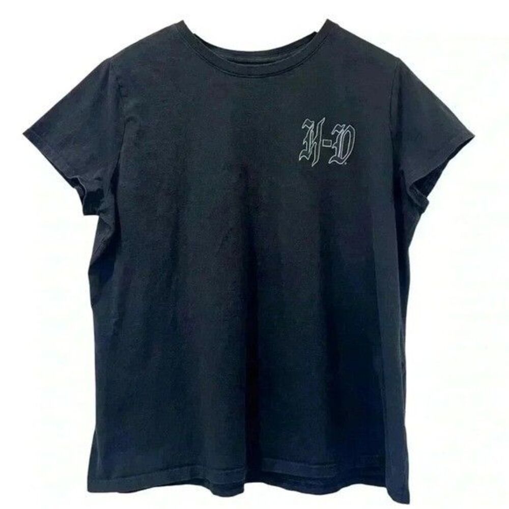 Harley Davidson Womens Black Graphic Logo Tee Size 2XL